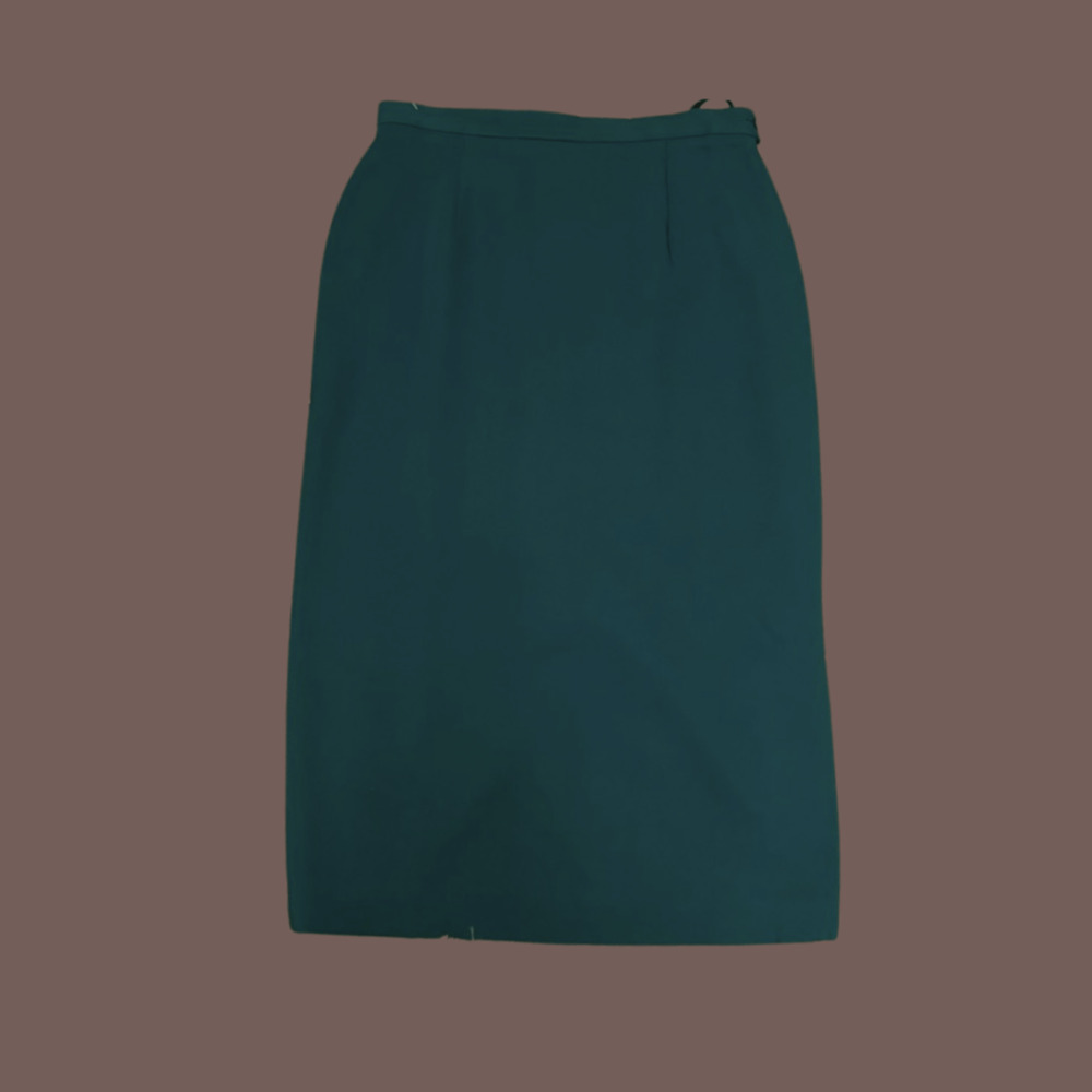 Rena Rowan Pencil Skirt | Deep Green | Size 12 | Vintage 90s